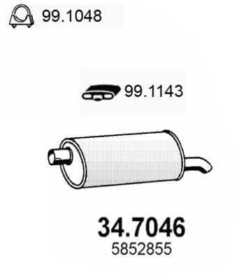 ASSO Kipufogódob, hátsó 34.7046_ASSO