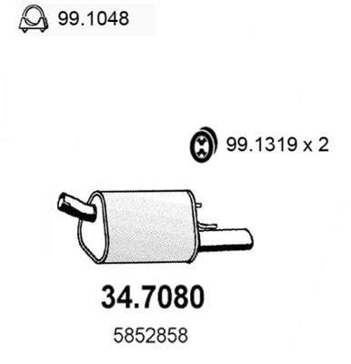 ASSO Kipufogódob, hátsó 34.7080_ASSO