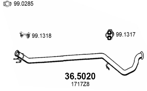 ASSO Kipufogócső 36.5020_ASSO