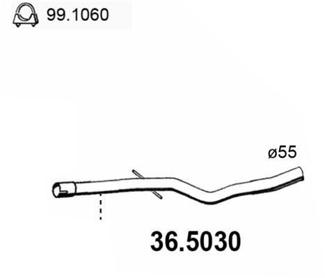 ASSO Kipufogócső 36.5030_ASSO