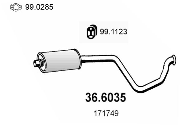 ASSO Kipufogódob, középső 36.6035_ASSO