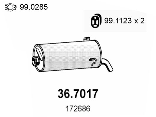 ASSO Kipufogódob, hátsó 36.7017_ASSO