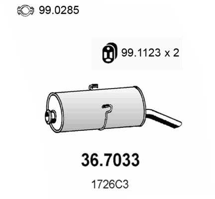 ASSO Kipufogódob, hátsó 36.7033_ASSO