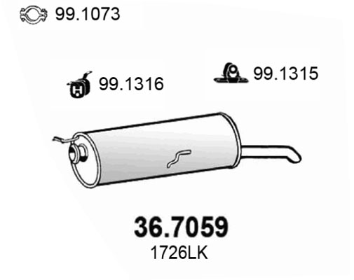 ASSO Kipufogódob, hátsó 36.7059_ASSO