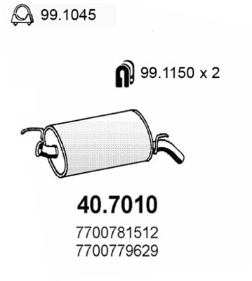 ASSO Kipufogódob, hátsó 40.7010_ASSO