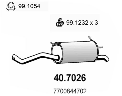 ASSO Kipufogódob, hátsó 40.7026_ASSO