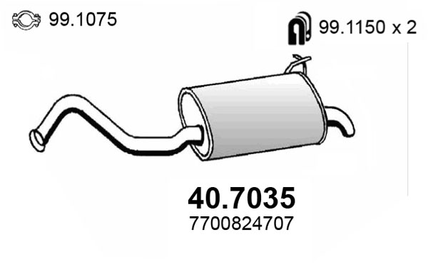 ASSO Kipufogódob, hátsó 40.7035_ASSO