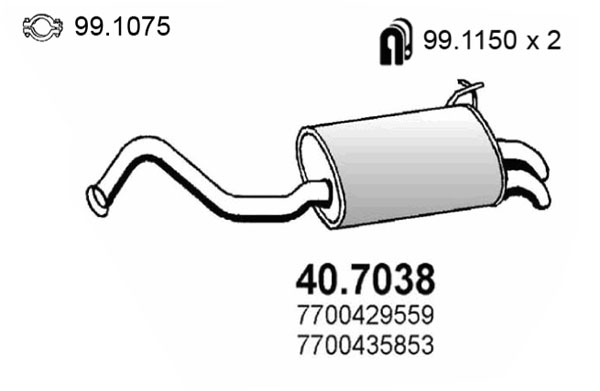 ASSO Kipufogódob, hátsó 40.7038_ASSO