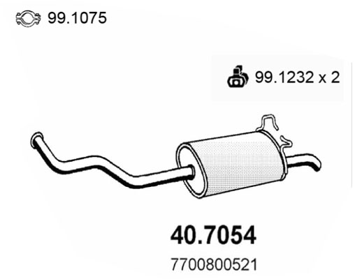 ASSO Kipufogódob, hátsó 40.7054_ASSO