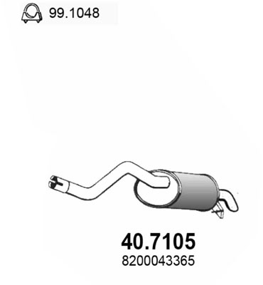 ASSO Kipufogódob, hátsó 40.7105_ASSO