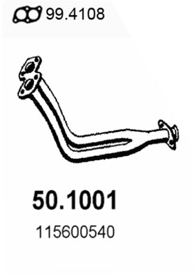 ASSO Kipufogócső 50.1001_ASSO