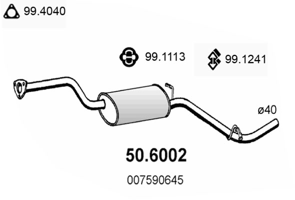 ASSO Kipufogódob, középső 50.6002_ASSO