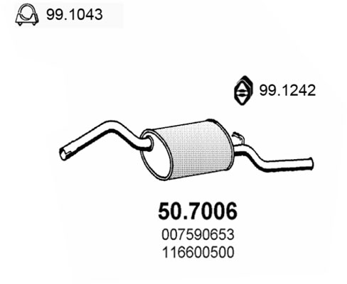 ASSO Kipufogódob, hátsó 50.7006_ASSO