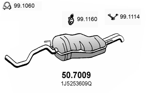 ASSO Kipufogódob, hátsó 50.7009_ASSO