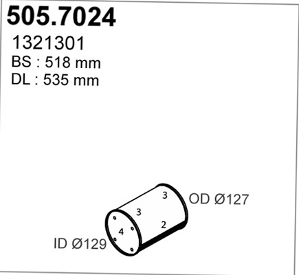 ASSO Kipufogódob, hátsó 505.7024_ASSO