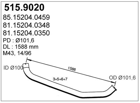 ASSO Kipufogócső 515.9020_ASSO