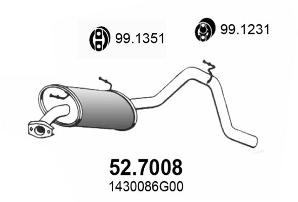 ASSO Kipufogódob, hátsó 52.7008_ASSO