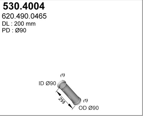 ASSO Flexibilis kipufogócső 530.4004_ASSO