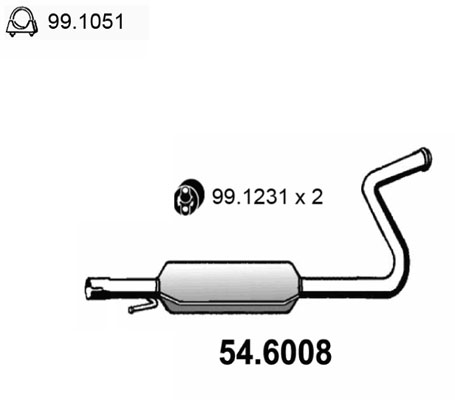 ASSO Kipufogódob, középső 54.6008_ASSO