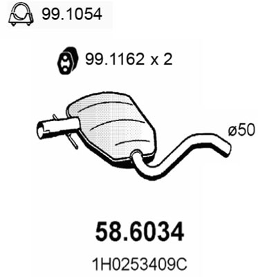 ASSO Kipufogódob, középső 58.6034_ASSO