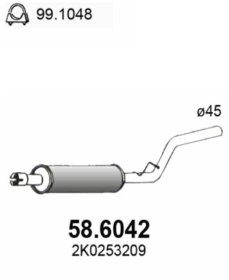 ASSO Kipufogódob, középső 58.6042_ASSO