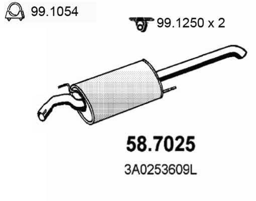 ASSO Kipufogódob, hátsó 58.7025_ASSO