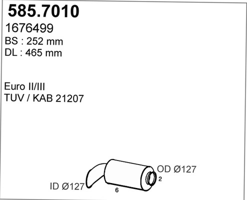 ASSO Kipufogódob, hátsó 585.7010_ASSO