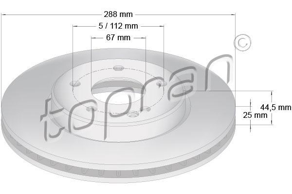 TOPRAN Első féktárcsa 401384_TOP