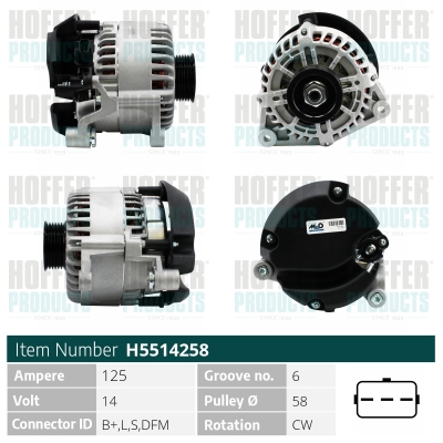 HOFFER Generátor H5514258_HOF