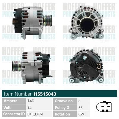 HOFFER Generátor H5515043_HOF