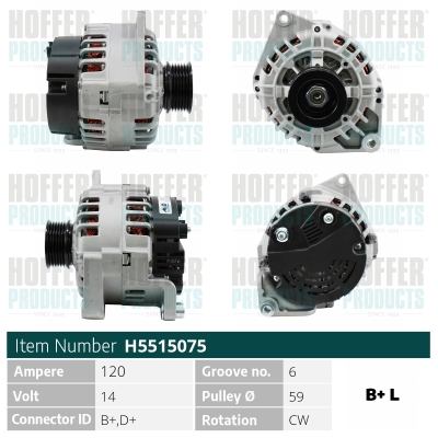 HOFFER Generátor H5515075_HOF