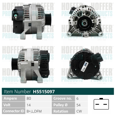 HOFFER Generátor H5515097_HOF