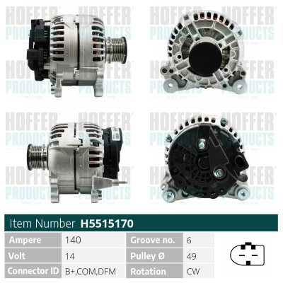 HOFFER Generátor H5515170_HOF