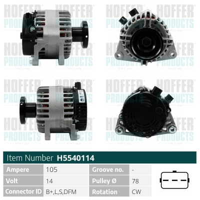 HOFFER Generátor H5540114_HOF