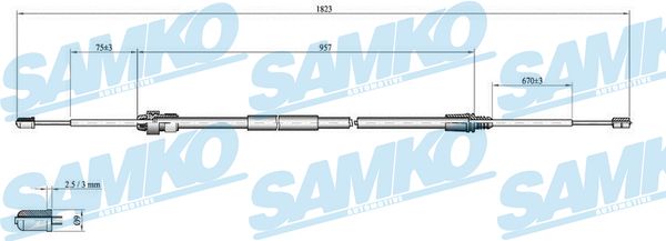 SAMKO Kézifék bowden C0002B_SAMKO