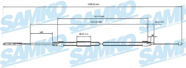 SAMKO Kézifék bowden C0077B_SAMKO