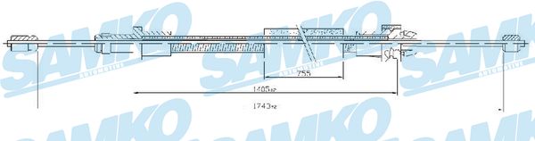SAMKO Kézifék bowden C0093B_SAMKO