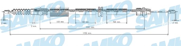 SAMKO Kézifék bowden C0262B_SAMKO