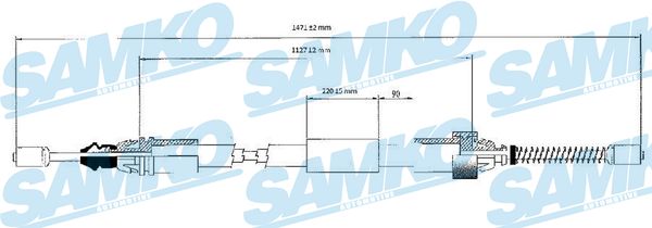 SAMKO Kézifék bowden C1044B_SAMKO