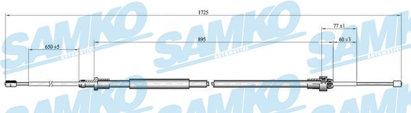 SAMKO Kézifék bowden C1666B_SAMKO