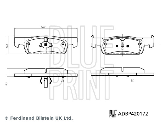 BLUE PRINT Fékbetét, mind ADBP420172_BLP