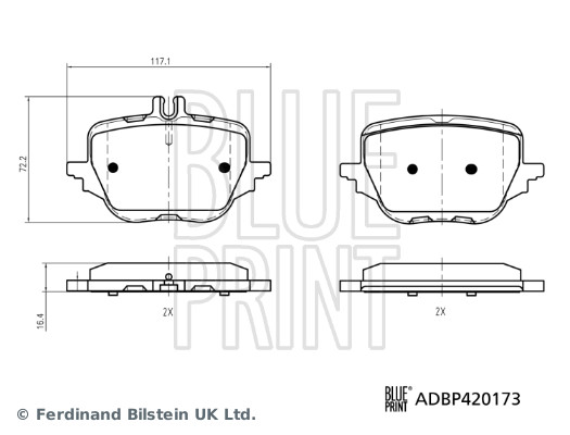BLUE PRINT Fékbetét, mind ADBP420173_BLP