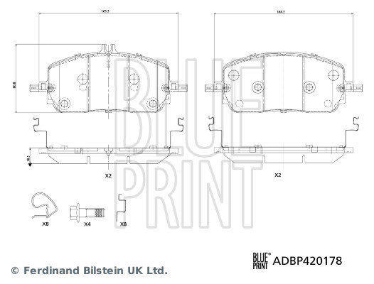 BLUE PRINT Fékbetét, mind ADBP420178_BLP