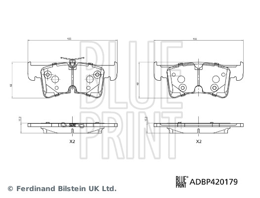 BLUE PRINT Fékbetét, mind ADBP420179_BLP
