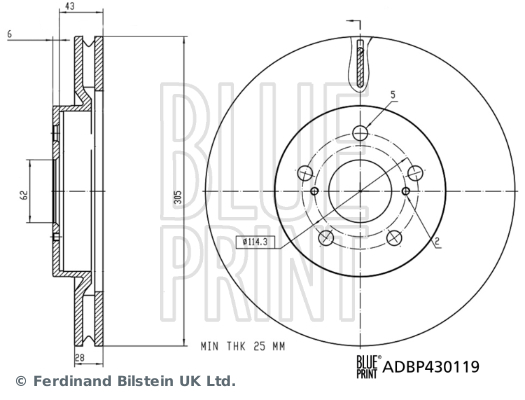 BLUE PRINT Első féktárcsa ADBP430119_BLP