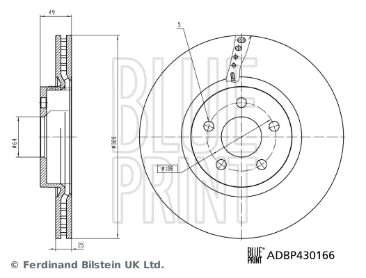 BLUE PRINT Féktárcsa, mind ADBP430166_BLP