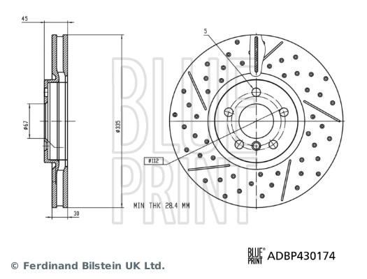 BLUE PRINT Féktárcsa, mind ADBP430174_BLP