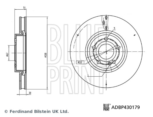 BLUE PRINT Féktárcsa, mind ADBP430179_BLP