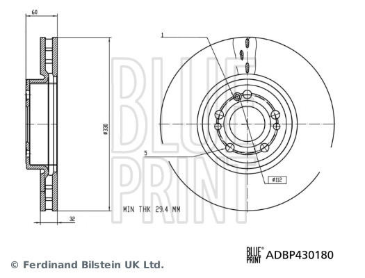 BLUE PRINT Féktárcsa, mind ADBP430180_BLP