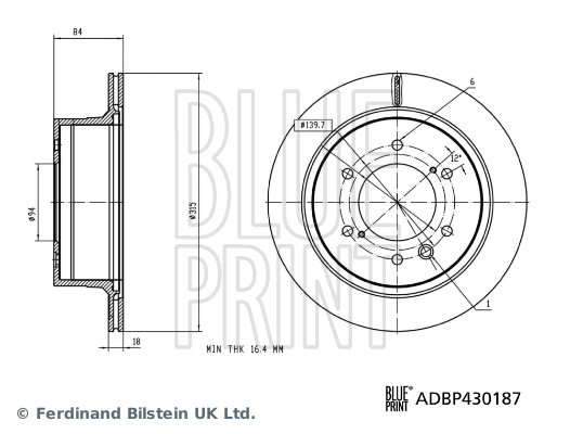 BLUE PRINT Féktárcsa, mind ADBP430187_BLP